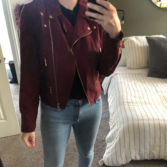 Maroon Moto Jacket - Picture 7 of 7